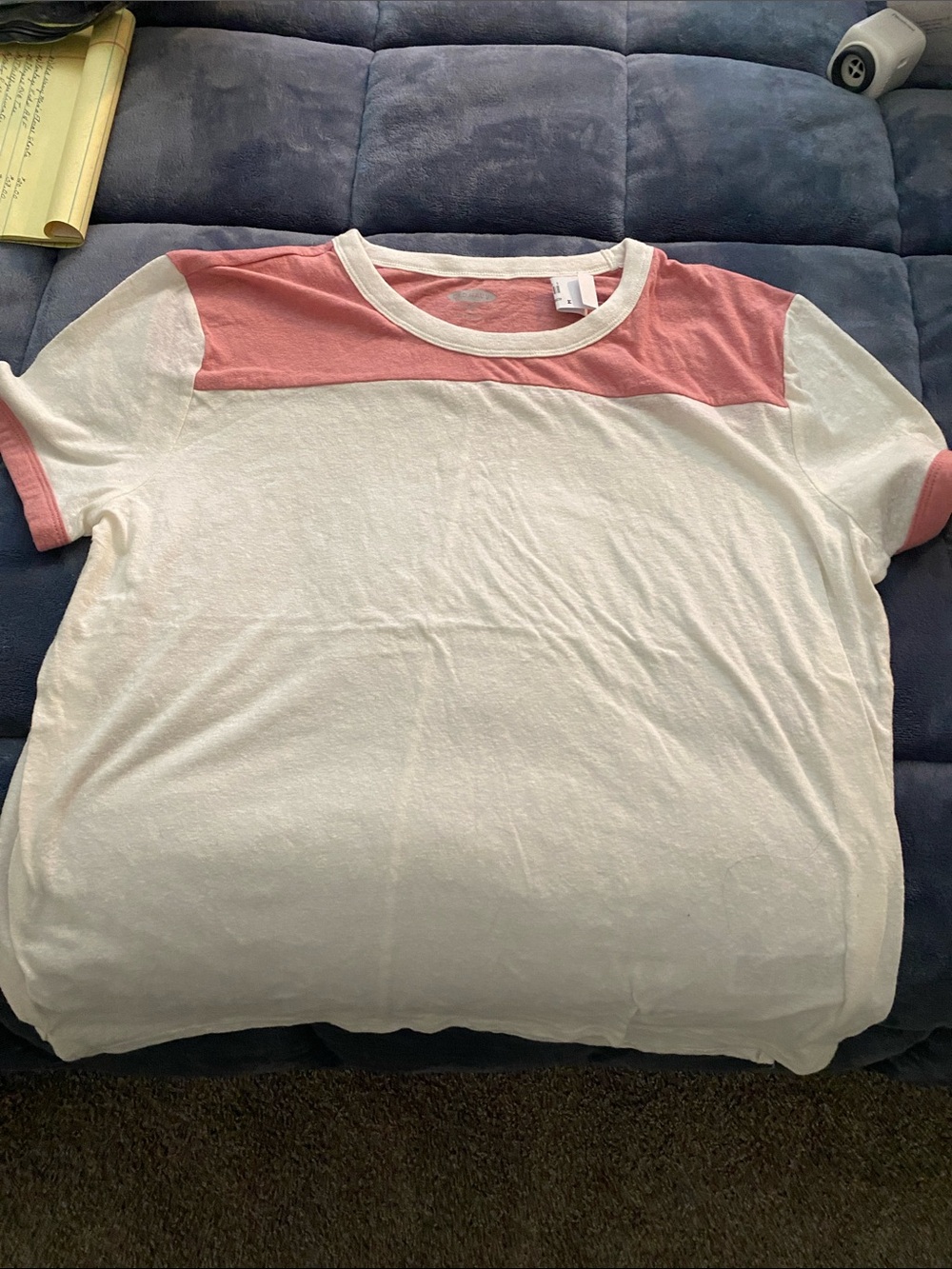 Old Navy Short Sleeve Colorblock Tee - Cream & Dusty Rose